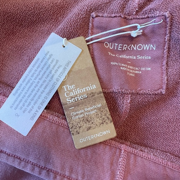 Outerknown California Series Organic Cotton Sweat Shorts VTK Pink Men's Size XL - Picture 7 of 9